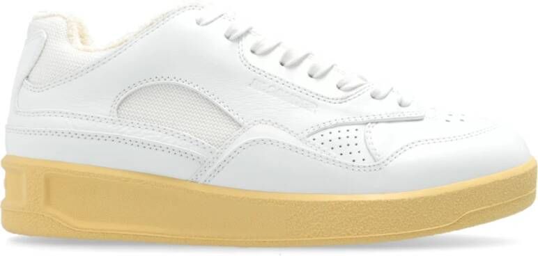 Jil Sander Witte Sneakers met Ingedrukt Logo White Dames