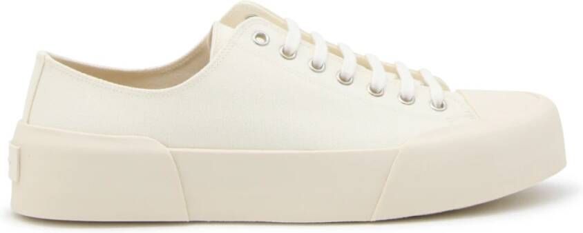 Jil Sander Modieuze Katoenen Sneakers voor White