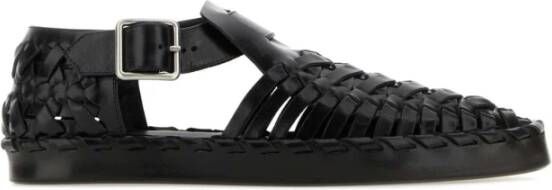 Jil Sander Stijlvolle Zwarte Leren Sandalen Zwart Dames