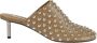Jil Sander Studded Khaki Leren Kitten Heel Muiltjes - Thumbnail 1