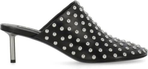 Jil Sander Studded Zwarte Leren Sandalen Black Dames