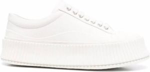 Jil Sander Witte gerecyclede katoenen sneakers Wit Dames