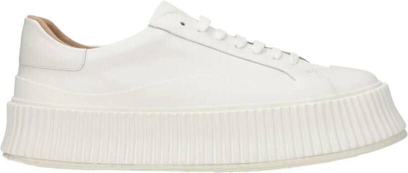 Jil Sander Witte Leren Sneakers voor Vrouwen White Dames