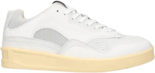 Jil Sander Witte Leren Sneakers met Achterlogo