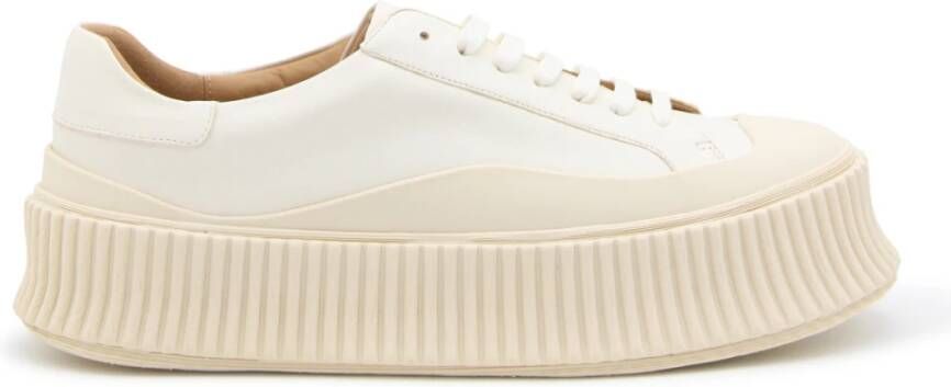 Jil Sander Witte Sneakers Regular Fit Geschikt voor alle temperaturen 100% leer White Dames