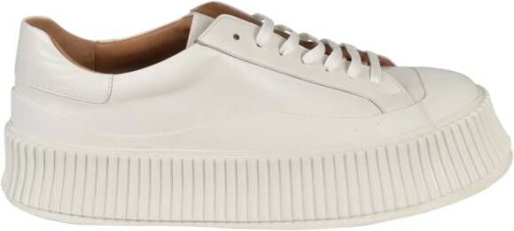 Jil Sander Witte Leren Sneakers White Dames