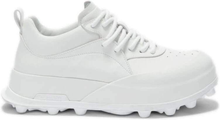 Jil Sander Witte Leren Tonal Sneakers White Dames
