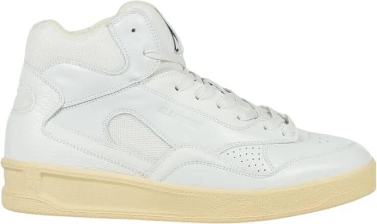 Jil Sander Witte Mesh Leren Sneakers White Heren