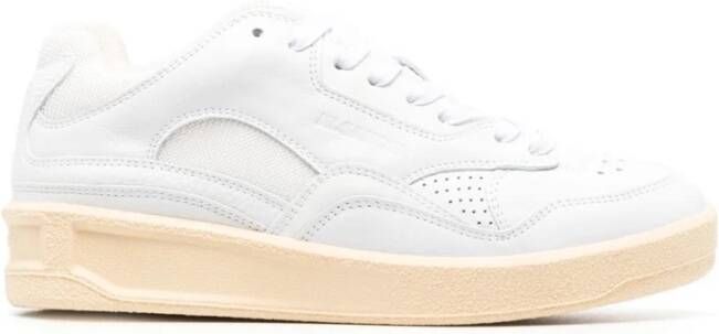 Jil Sander Witte Sneakers met Ingedrukt Logo White Dames