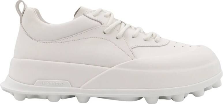 Jil Sander Witte Sneakers met Logo in Reliëf