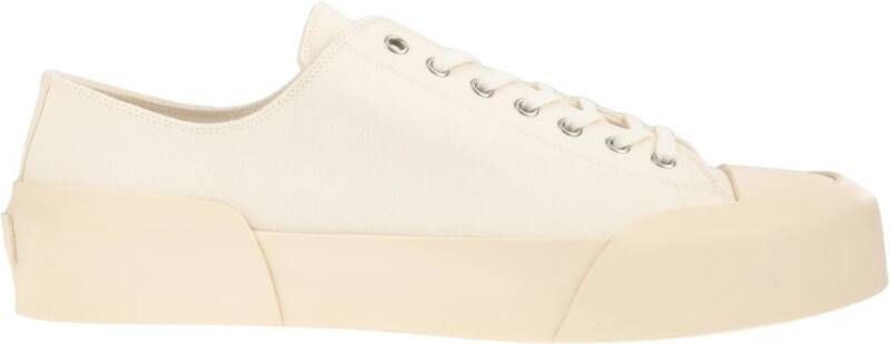 Jil Sander Witte Veterschoenen Lage Sneakers White Heren