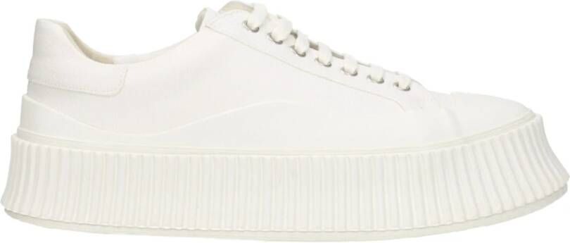 Jil Sander Witte Leren Sneakers Klassiek Model White Heren
