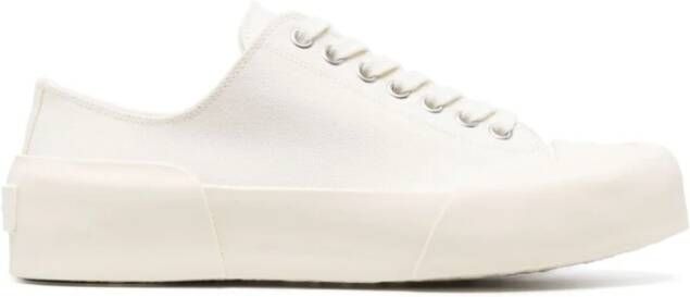 Jil Sander Witte Veterschoenen met Lage Top Wit