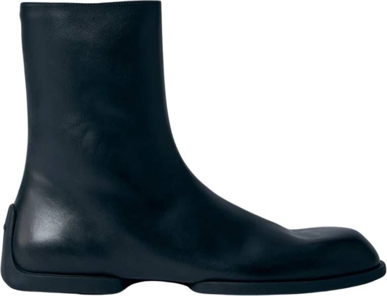 Jil Sander Zip-Up Leren Enkellaars