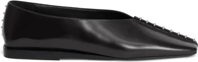 Jil Sander Zwarte Leren Ballerina's Elegante Schoenen