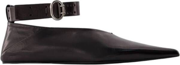 Jil Sander Zwarte Leren BalletBallerina Black Dames