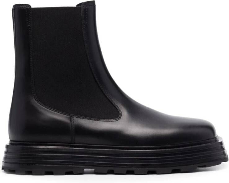 Jil Sander Zwarte Leren Chelsea Laarzen Black Heren