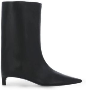 Jil Sander Zwarte Leren Enkellaarzen voor Dames Zwart Dames