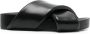 Jil Sander Zwarte leren kruisband sandalen Black Dames - Thumbnail 1