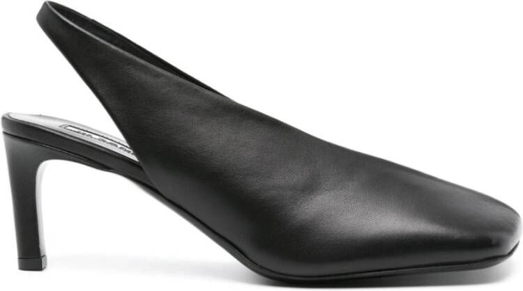 Jil Sander Zwarte Leren Slingback met Lage Hak Black Dames