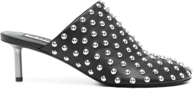 Jil Sander Zwarte metalen hakmuiltjes met studs