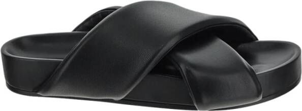 Jil Sander Zwarte Padded Slides Black Heren