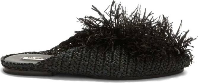 Jil Sander Zwarte platte schoenen Elegant stijl