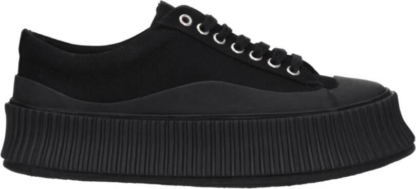 Jil Sander Zwarte Stoffen Chunky Sneakers