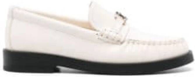 Jimmy Choo Addie Leren Loafers Beige Dames