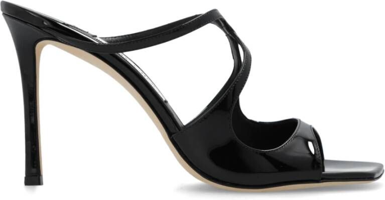 Jimmy Choo Anise 95 Patentleren Muiltjes Black Dames