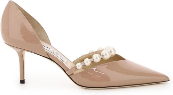 Jimmy Choo Aurelie Pumps met Kristallen Versiering Beige Dames