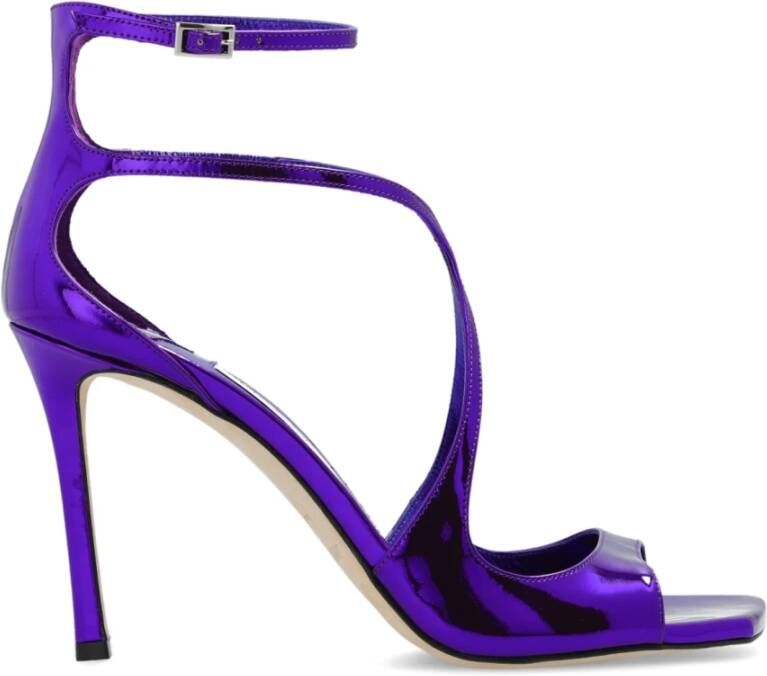 Jimmy Choo Azia glanzende sandalen met hak Purple Dames