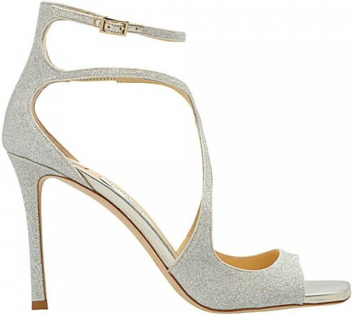 Jimmy Choo Sandalen met Glitterpoeder en Verfijnde Bandjes White Dames