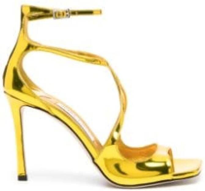 Jimmy Choo Azia Leren Sandaal Yellow Dames