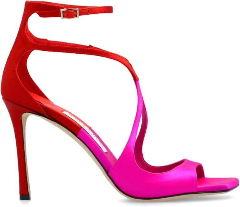 Jimmy Choo Azia sandalen met hak in satijn Pink Dames