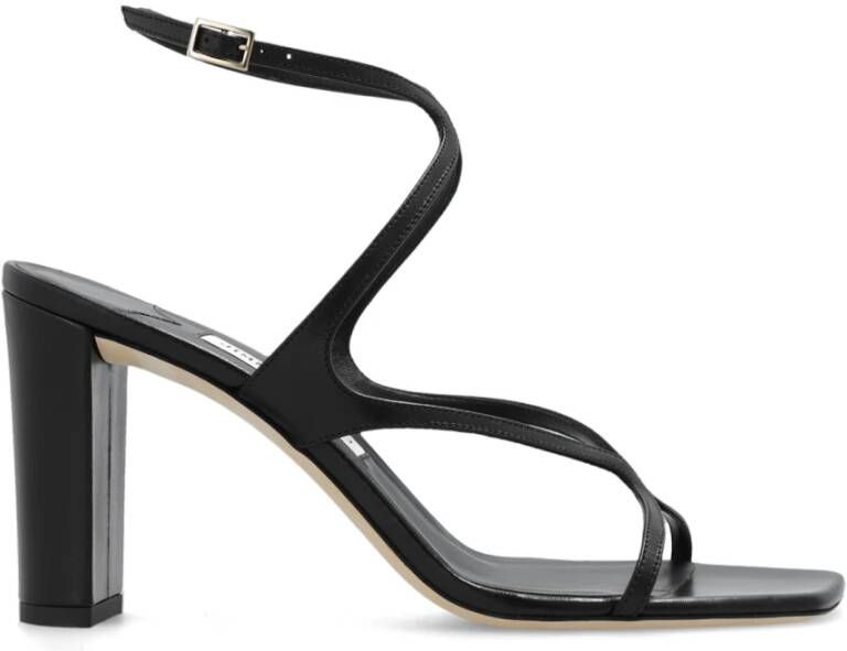 Jimmy Choo Zwarte Nappa Leren Sandalen met Dubbele Band Black Dames