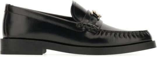 Jimmy Choo Zwarte Leren Flats met Kettingdetail Black Dames
