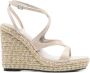 Jimmy Choo Beige Sleehak Sandalen met Enkelbandje - Thumbnail 1