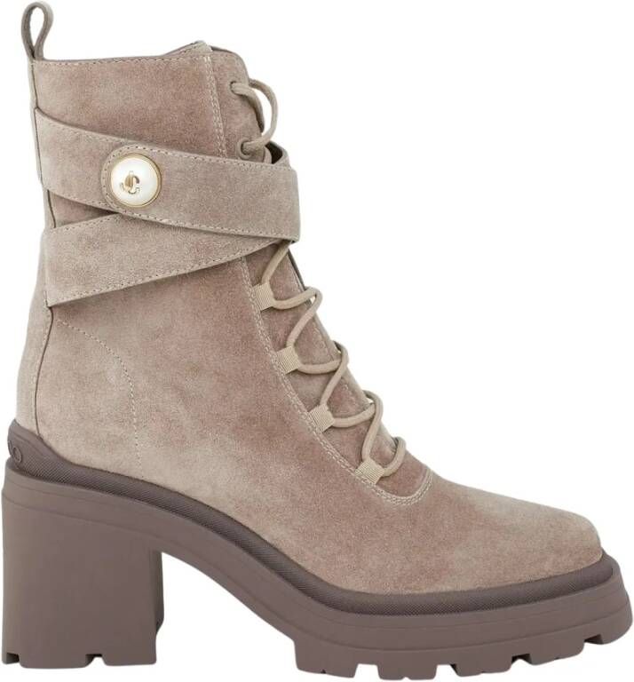 Jimmy Choo Beige Suède Enkellaarzen