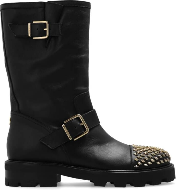 Jimmy Choo Biker II studs enkellaarzen Zwart Dames