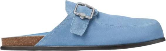 Jimmy Choo Blauwe Suède Gesp Muiltjes