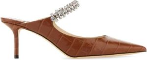 Jimmy Choo Bruin leren Bing 65 muiltjes hakhoogte: 6 5 cm Bruin Dames