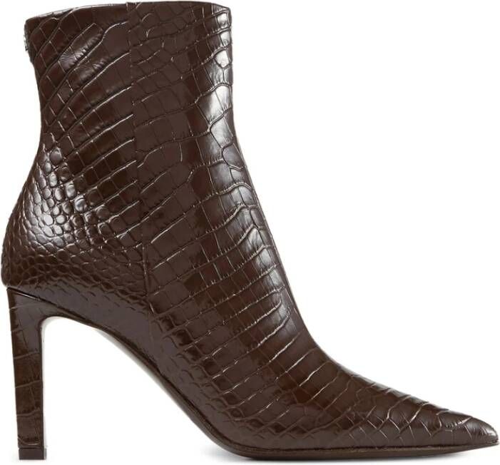 Jimmy Choo Bruin Leren Stiletto Hakken Ritssluiting