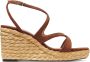 Jimmy Choo Bruine Raffia Sleehak Platte Schoenen Brown Dames - Thumbnail 1