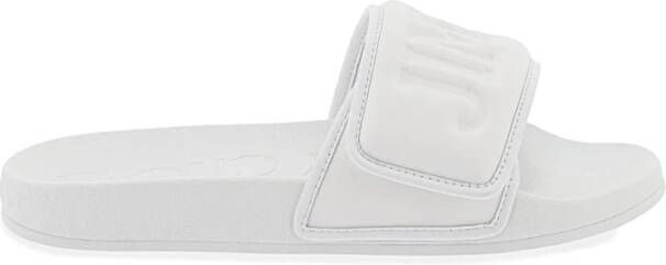 Jimmy Choo Fitz Slides met Lycra Logo Band White Heren