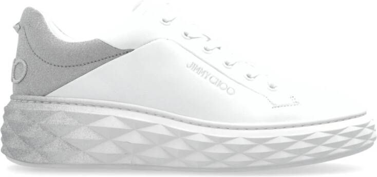 Jimmy Choo Witte Glitter Degrade Leren Sneakers White Dames