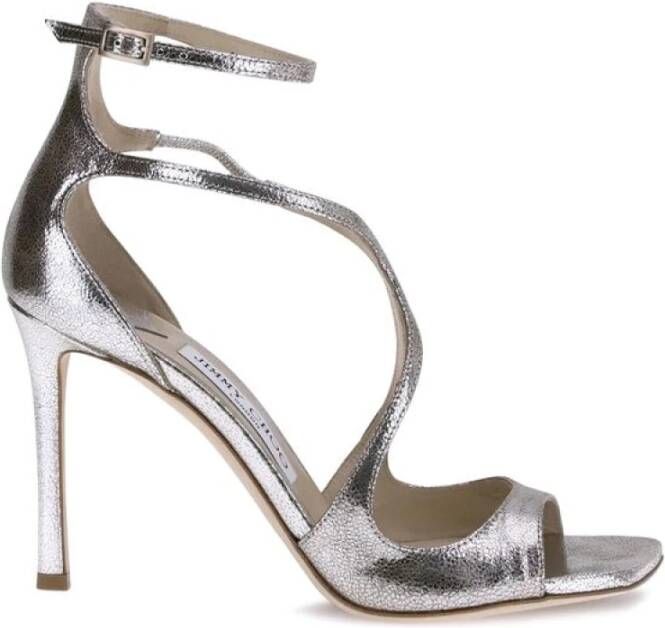 Jimmy Choo Elegante Leren Sandalen met Gevormde Bandjes Beige Dames