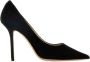 Jimmy Choo Elegante Zwarte Suède Love Pumps Black Dames - Thumbnail 1