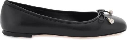 Jimmy Choo Elme Ballerina Flats met kristalversierde parels Black Dames