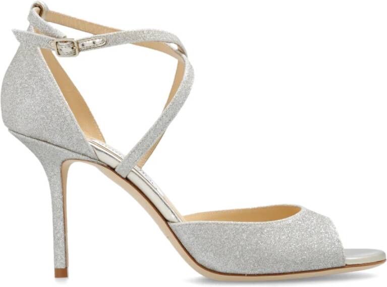 Jimmy Choo Emsy sandalen met glitter Zilver